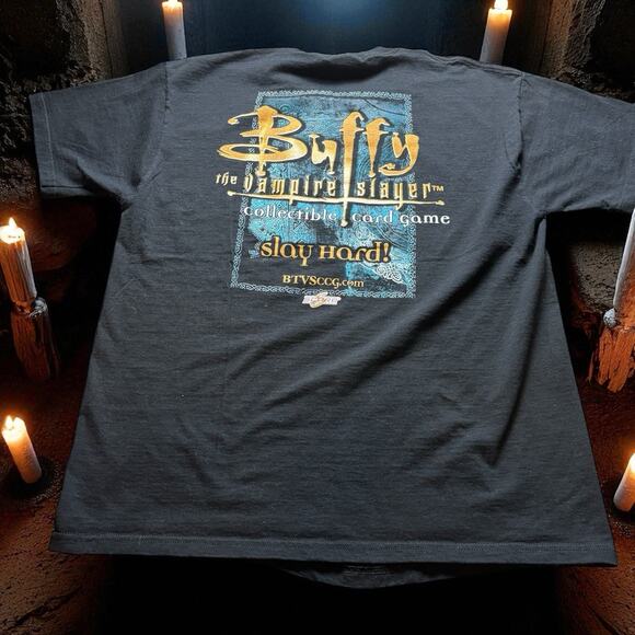 Vintage Buffy The Vampire Slayer Collectible Card Game Promo Men’s XL T-Shirt - Picture 1 of 7